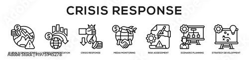 Crisis Response web banner icon illustration concept