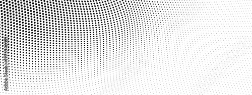 Abstract halftone wave dotted background. Futuristic twisted grunge pattern, dot, circles.  Vector modern optical pop art texture for posters, business cards, cover, labels mock-up, stickers layout