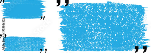 Quotation brush stroke frame set .Quotation mark dialog box .Grunge Box with place for your text. Text box frame.Vector
