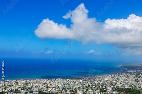 Konstfotografi Aerial landscape of Saint Denis City, capital of Reunion Island, France