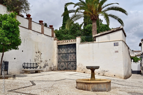 Granada,  case e vicoli nel quartiere dell'Albaiyzín, Andalusia, Spagna