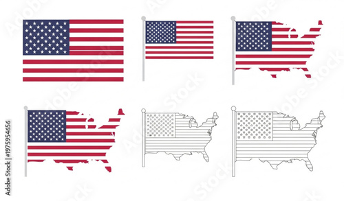 USA flag technical vector with correct dimensions stars stripes and proportions