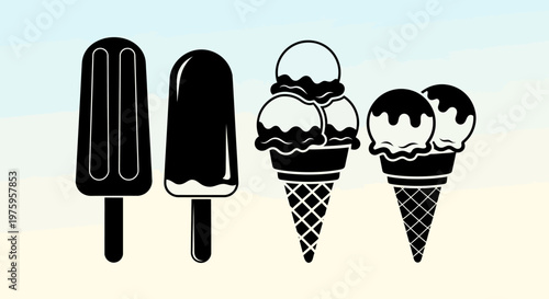 Delicious Ice Cream and Popsicle Treats Collection.