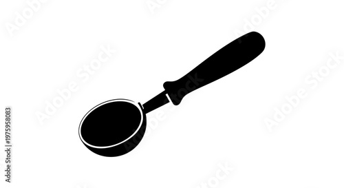 Simple black and white illustration of a coffee scoop.