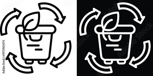 compost Two-tone version in black and white background