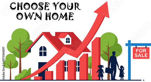 Real estate market growth choosing your own home with rising prices