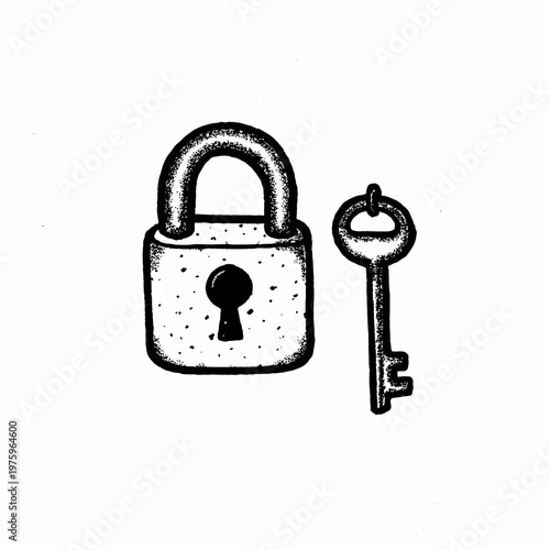 An illustration depicts a padlock with a key next to it.