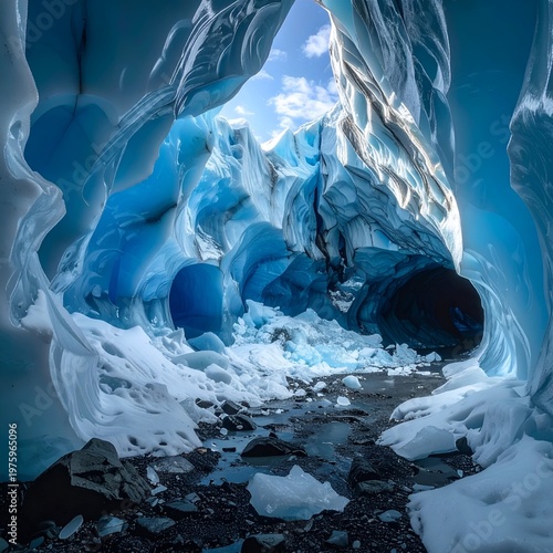 Mystical Ice Cave - A Glimpse into a Frozen World.