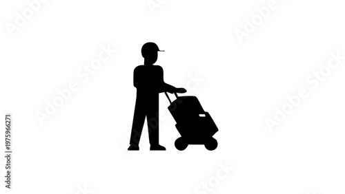 silhouette of a businessman with a suitcase