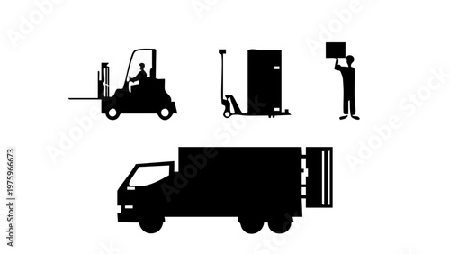 forklift truck silhouette