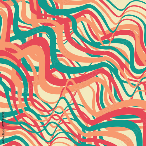 70s 60s groovy background pattern. Trendy retro psychedelic Y2k aesthetic style.
