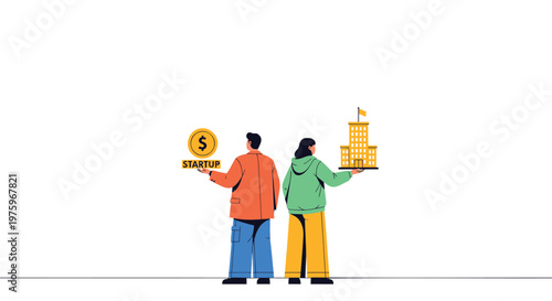 Business people, finance, money, success, teamwork, partnership, vector illustration