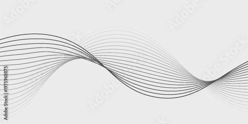 Abstract vector background with black wavy lines.