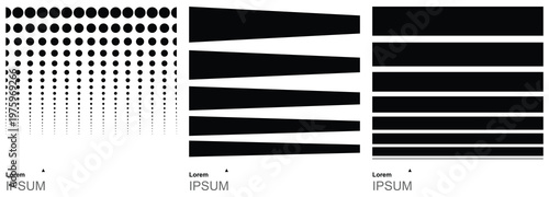 Modern Abstract Geometric Halftone Dots and Linear Vector Pattern Set