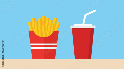 A cartoon illustration of fast food.