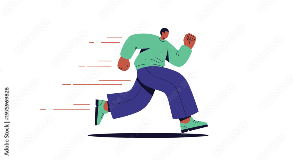 Fototapeta premium Running Man, Fitness Illustration, Vector Graphic, Motion Lines