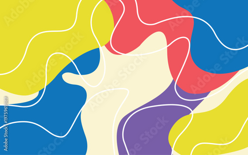 Vibrant Abstract Background with Fluid Organic Shapes