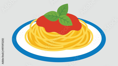 A plate of spaghetti with tomato sauce.