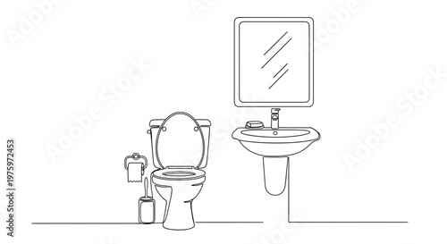 Toilet and bathroom sink illustration.