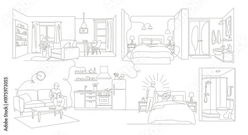 House Floor Plan Interior Design Blueprint.