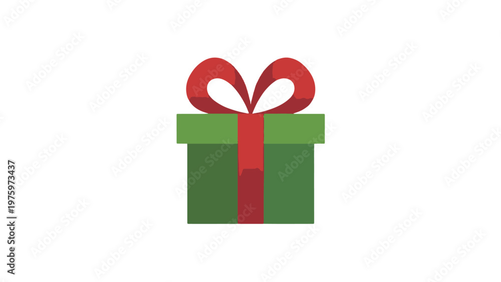 Fototapeta premium Christmas gift box vector logo, ribbon bow, clean gradients, modern flat style, holiday branding element