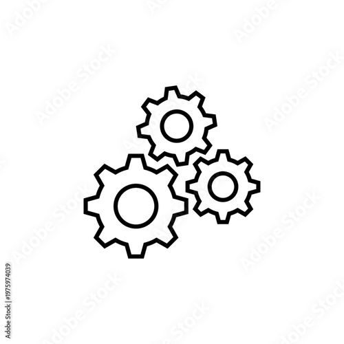 Cogwheel gear outline icon. System configuration symbol