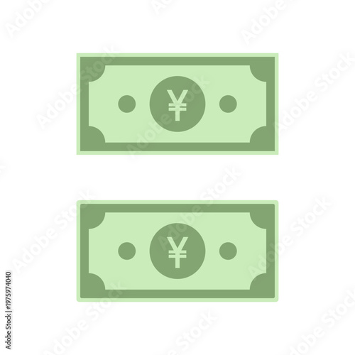 Japanese yen banknote icon. Japan currency money symbol