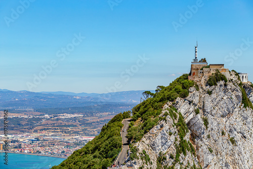 Aerial view of top of Gibraltar Rock, in Upper Rock Natural Reserve