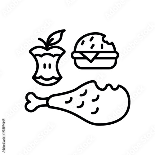 Biodegradable waste, food waste icon