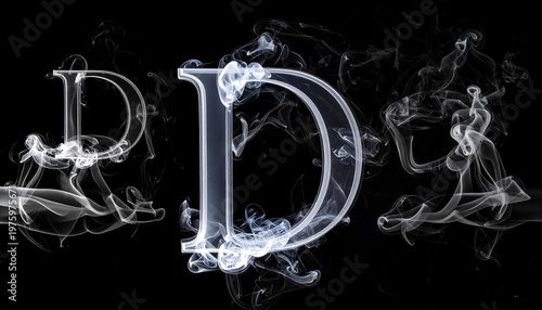 Elegant Smoke-Filled Letters - A Captivating Visual Display.