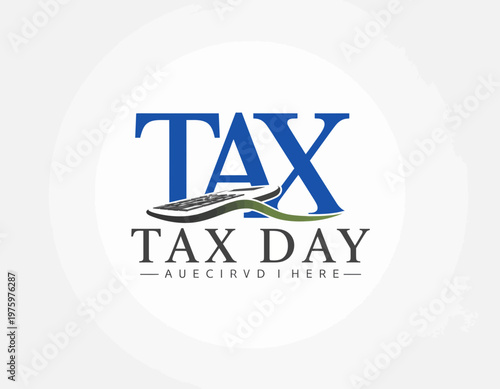Tax Day Celebration with Decorative Elements and Text