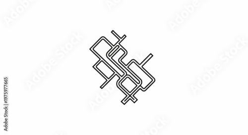 Interconnected abstract geometric lines forming a complex, maze-like pattern