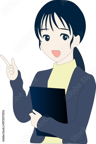 ポイントを指してくれる女性