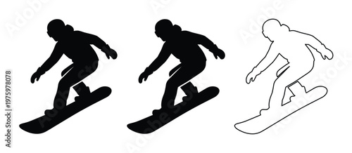 Chihuahua dog head vector set, long haired chihuahua breed portrait icons, black and white pet face illustrations for logos and vinyl cutting