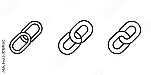 Vector icon of connected chain links, symbolizing connection, networking, secure relationship, collaboration, partnership, and strong link isolated on white background.