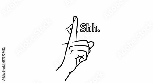 Finger held to lips with "Shh." text