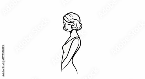 Elegant woman with stylized hair and graceful posture