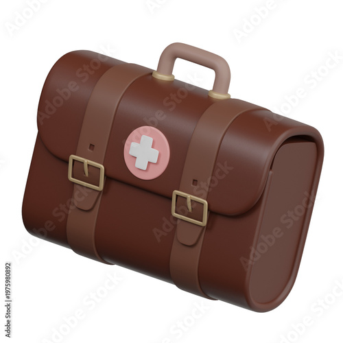 Doctor Bag 3D Icon – Medical Professional Equipment Illustration