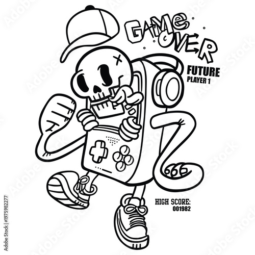 Game Over - T shirt print design