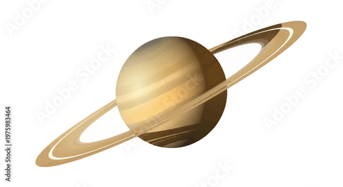 Saturn's Grandeur Iconic Gas Giant with Distinctive Rings in Cosmic Space