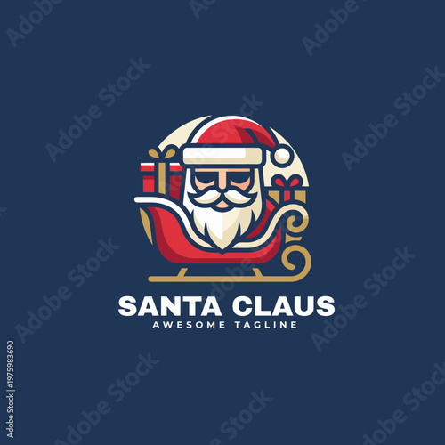 An iconic depiction of Santa Claus sitting in his sleigh surrounded by beautifully wrapped gifts, embodying the spirit and joy of the holiday season and Christmas tradition.