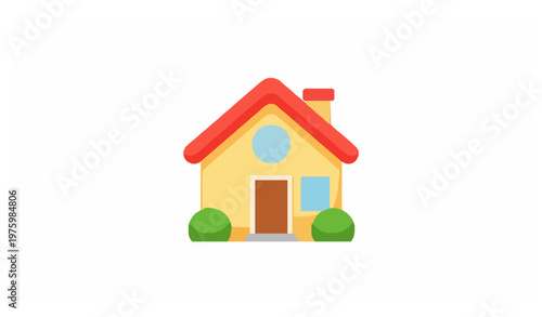 House emoji flat icon vector illustration isolated