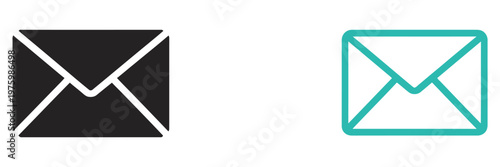 Email and mail icon set featuring vector envelopes in outline, solid, and color designs, symbolizing messages, communication, letters, and digital correspondence.