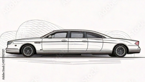 Sedan Car Side View.
