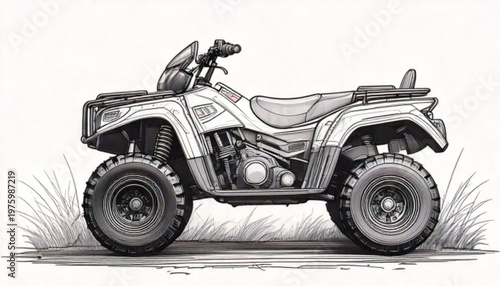 Side View of ATV Vehicle.