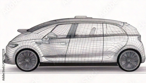 Side View of Car Vehicle.