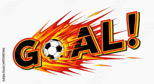 Explosive Goal Typography Germany Color Fire Soccer Vector