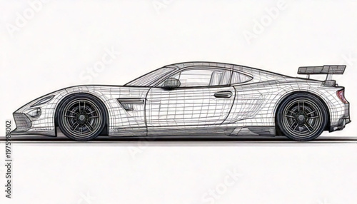 Side View of Sports Car.