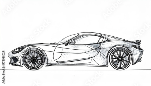 Side View of Sports Car.