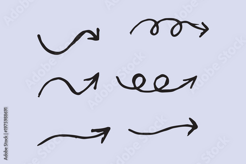 black arrow icon with hand stroke, hand drawn arrow icon